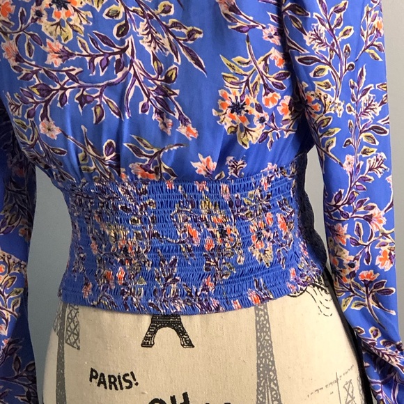 Free People Printed Santiago Blouse in Blue - Picture 10 of 12